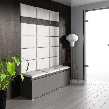 Garderobe LEON aus Stoff Trinity 01, graphit