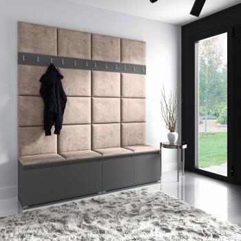 HELLO Kleiderschrank aus Trinity 05 Stoff, graphit