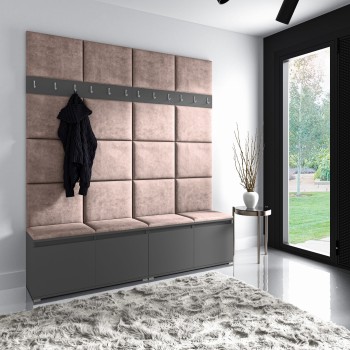 Kleiderschrank HELLO, Stoff Trinity 06, graphit