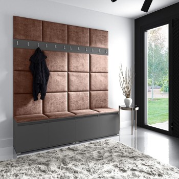 HELLO Kleiderschrank aus Trinity 07 Stoff, graphit