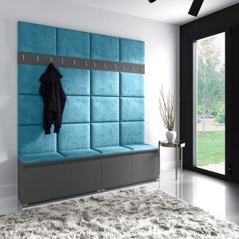 HELLO Kleiderschrank aus Trinity 13 Stoff, graphit