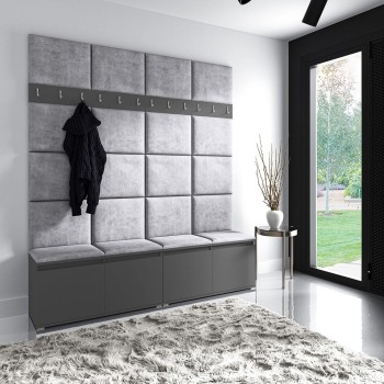 HELLO Kleiderschrank aus Trinity 14 Stoff, graphit