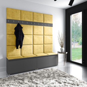 HELLO Kleiderschrank aus Trinity 18 Stoff, graphit