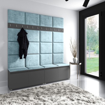 HELLO Kleiderschrank aus Trinity 22 Stoff, graphit
