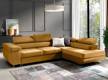 Ecksofa L-förmig verstellbare Kopfstützen Mediolan Fresh 37