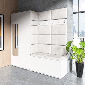 Kleiderschrank CLEO aus Stoff Trinity 01, weiß