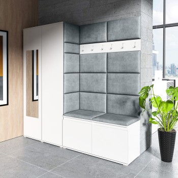 CLEO Kleiderschrank aus Trinity 14 Stoff, weiß