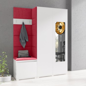 Kleiderschrank HARRY aus Stoff Trinity 9, weiß