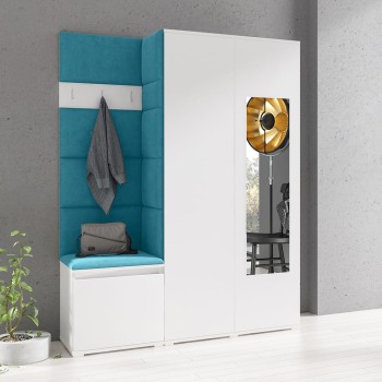 Kleiderschrank HARRY aus Trinity 13 Stoff, weiß