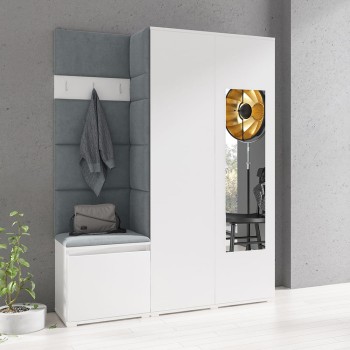Kleiderschrank HARRY aus Stoff Trinity 14, weiß