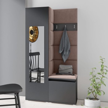IGA-Garderobe aus dem Stoff Trinity 6, graphit