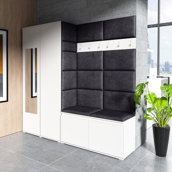 CLEO Kleiderschrank aus Trinity 16 Stoff, weiß