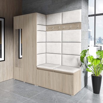 Kleiderschrank CLEO in Stoff Trinity 01, Eiche Sonoma