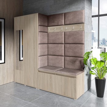 Kleiderschrank CLEO in Stoff Trinity 06, Eiche Sonoma