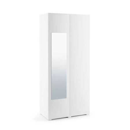 Garderoben-Set Florenz Kleiderschrank mit Spiegel Polsterplatten Schuhschrank Trinity 12 Weiß