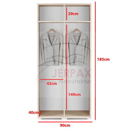 Kleiderschrank Graphit Jakob mit Spiegel Polsterplatten Schuhschrank Trinity 01