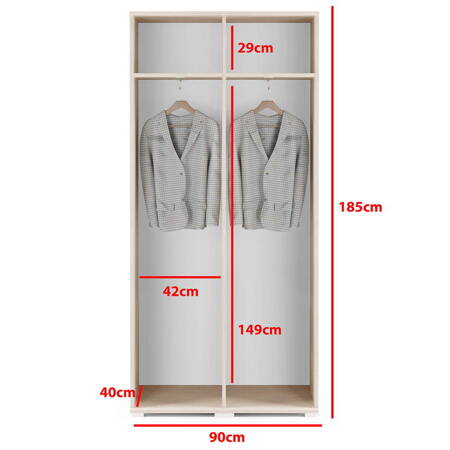 Kleiderschrank HARLEM, Stoff trinity 01, weiß