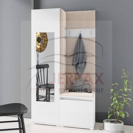 Moderner Kleiderschrank Rio Weiß mit Spiegel Schuhschrank Trinity  02