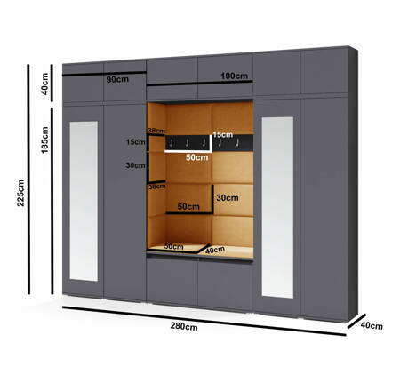 Schuhschrank-Set mit RIMINI-Polsterplatten Trinity 06