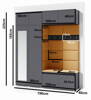 Kleiderschrank HARLEM, Stoff trinity 04, graphit