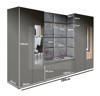 Kleiderschrank Sonoma eiche Jakob mit Spiegel Polsterplatten Schuhschrank Trinity 02