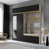 Kleiderschrank HARLEM, Stoff trinity 03, artisan/schwarz