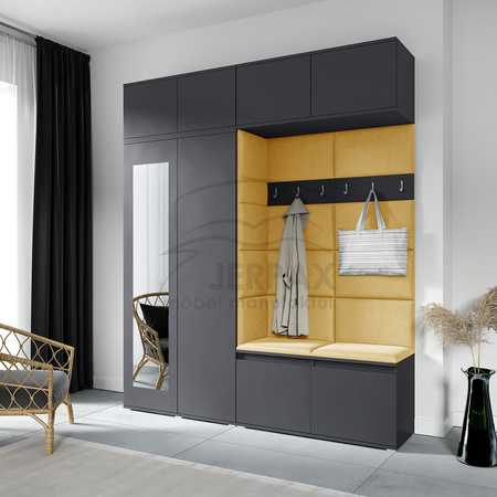 Kleiderschrank HARLEM, Stoff trinity 18, graphit