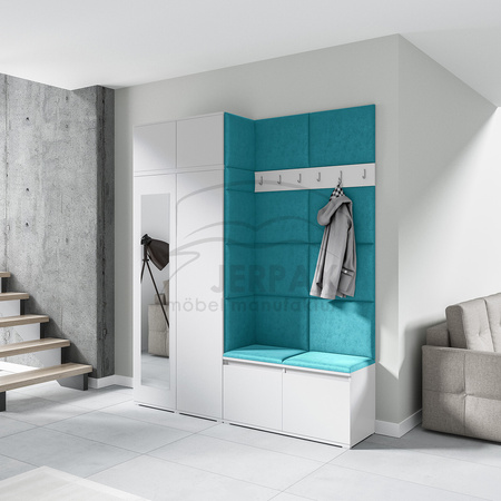 Garderobe LISSABON mit Schuhschrank, Trinity 13 weiß