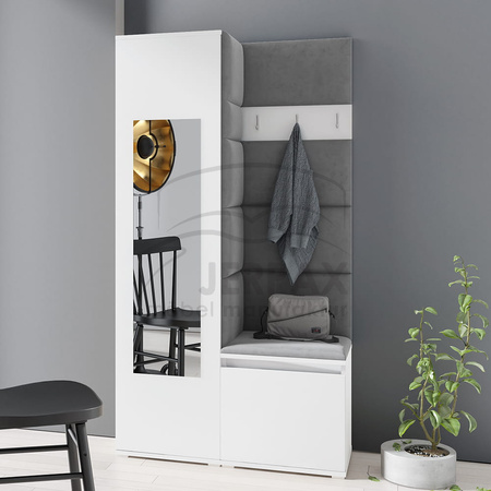 Moderner Kleiderschrank Rio Weiß mit Spiegel Schuhschrank Trinity  15
