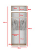 Kleiderschrank KENT, Stoff Trinity 21, weiß 