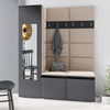 Kleiderschrank Luxore, Stoff Trinity 02, Graphit