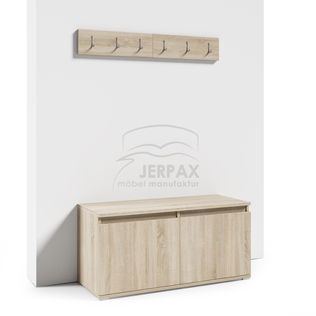 Kleiderschrank Sonoma eiche Jakob mit Spiegel Polsterplatten Schuhschrank Trinity 07
