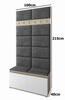 Kleiderschrank SIENA aus dem Stoff Trinity 02, artisan/schwarz