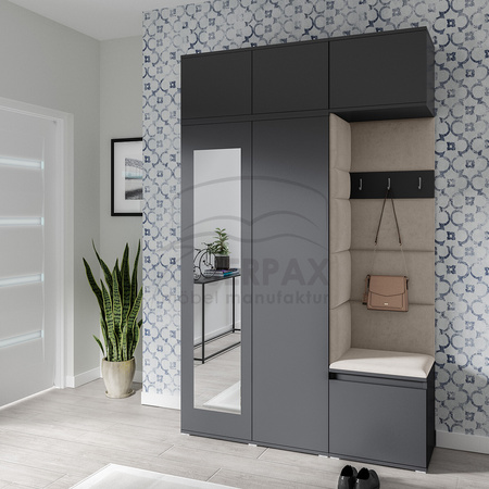 Kleiderschrank KENT, Stoff Trinity 02, graphit
