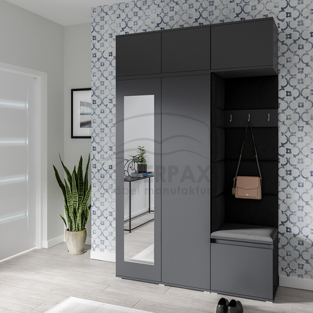 Kleiderschrank KENT, Stoff Trinity 16, graphit