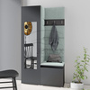 Moderner Kleiderschrank Rio Graphit mit Spiegel Schuhschrank Trinity  21