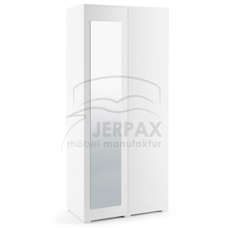 Kleiderschrank Molly Weiß mit Spiegel Polsterplatten Schuhschrank Trinity 13