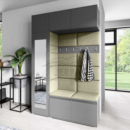 Graphit ARNO-Kleiderschrank aus Trinity 27-Stoff