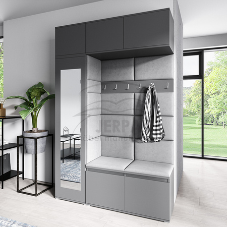 Graphit ARNO-Kleiderschrank aus Trinity 14-Stoff