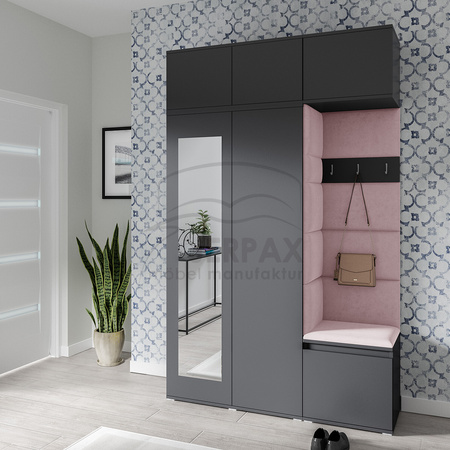Kleiderschrank KENT, Stoff Trinity 19, graphit