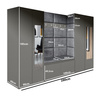 Kleiderschrank Sonoma eiche Jakob mit Spiegel Polsterplatten Schuhschrank Trinity 07
