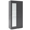 Kleiderschrank Graphit Jakob mit Spiegel Polsterplatten Schuhschrank Trinity 10