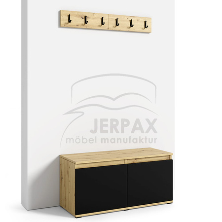 Kleiderschrank SIENA aus dem Stoff Trinity 02, artisan/schwarz