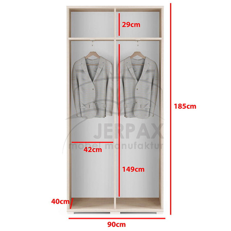 Kleiderschrank HARLEM, Stoff trinity 07, graphit