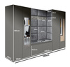 Kleiderschrank Graphit Jakob mit Spiegel Polsterplatten Schuhschrank Trinity 10