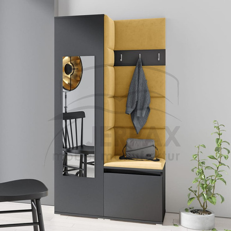 Moderner Kleiderschrank Rio Graphit mit Spiegel Schuhschrank Trinity  18