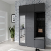 Kleiderschrank KENT, Stoff Trinity 16, graphit