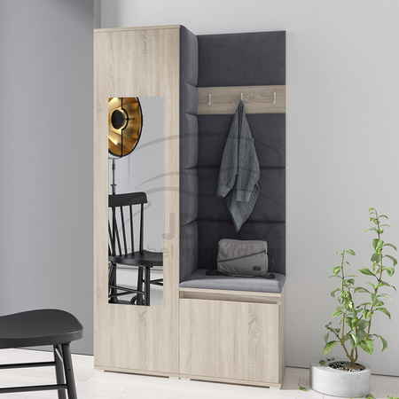 Moderner Kleiderschrank Rio Sonoma Eiche mit Spiegel Schuhschrank Trinity  16