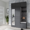 Kleiderschrank KENT, Stoff Trinity 15, graphit